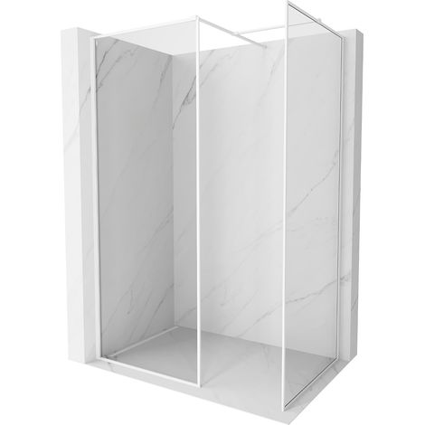 Mexen Kioto-F Duschwand Walk-in mit Rahmen 100 x 80 cm, transparent 8 mm, weiß - 800-100-202-04-20-080 (1/5)