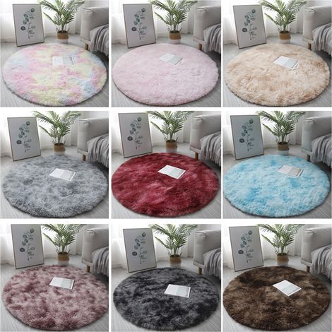 Tapis Ronde - Tapis Peluche - Anti-dérapant - Pile Épais - Chaud - Polyesther - Pour Salon Chambre - Diamètre 40 à 180 cm (1/5)