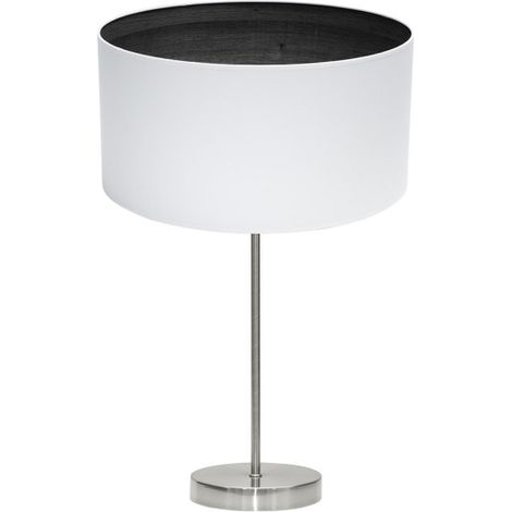 Lampada da tavolo Tatiana 1xe27 Nichel/legno bianco-nero 63x30x30 Cm (1/2)