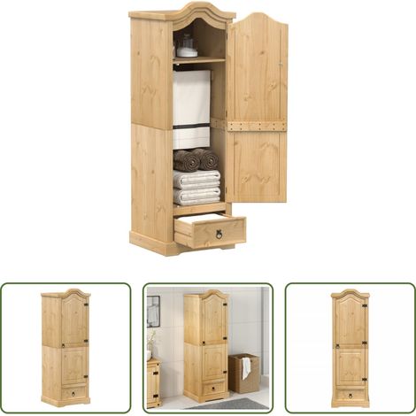 Holzschrank - Kleiderschrank Corona 55x52x170 cm Massivholz Kiefer (1/5)