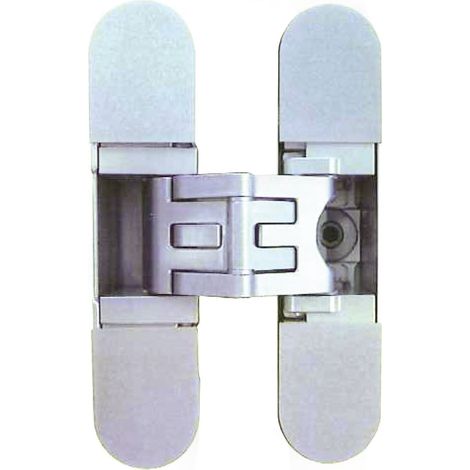 bisagra invisible kubica k2700 cromo satinado  60kgs/3b. 120x76mm. valida p/panelar puerta y pared. (1/4)