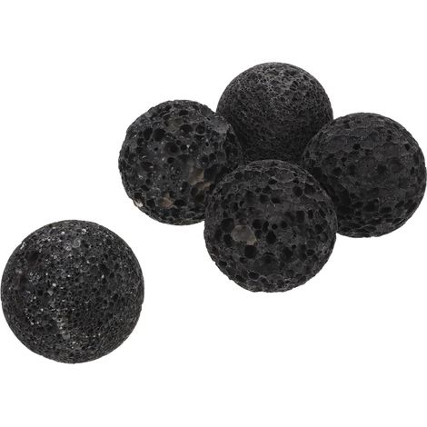 Lot de 5 Pierres Volcaniques Noires 5 Cm pour Sauna Vapeur, Pierres Chauffantes Naturelles pour Poêle de Sauna Intérieur et Extérieur, Absorption D’Eau Efficace pour (1/5)