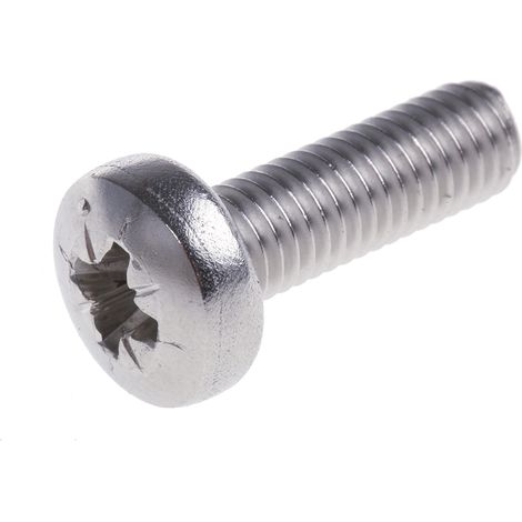 Vis à métaux RS PRO M5 à tête Cylindrique Pozidriv en Acier Inoxydable, 16mm ( Prix pour Sachet de 100 )