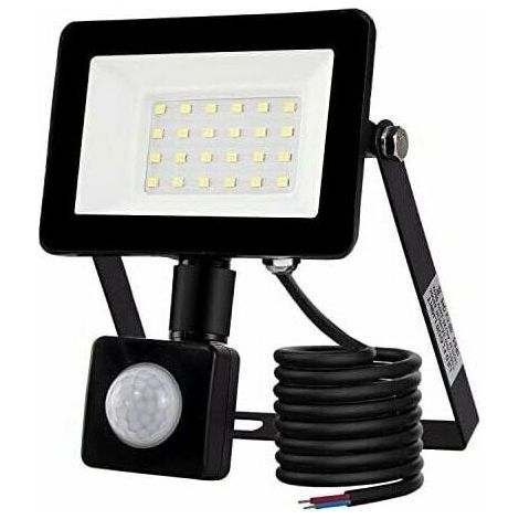 Projecteur LED extérieur 20W avec détecteur de mouvement 6500K Projecteur LED extérieur, IP66 avec lampe de sécurité à détecteur de mouvement, pour jardin, terrasse, pelouse, fête, éclairage LED extér (1/5)