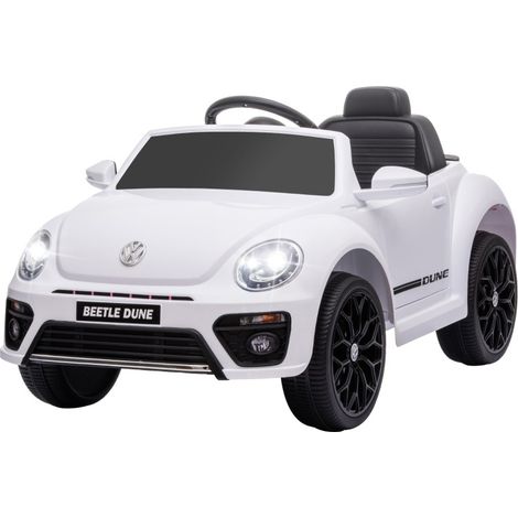 Auto elettrica per bambini Volkswagen Beetle bianca con telecomando e musica 3-5 km/h (1/3)