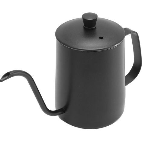 Manuelle Filterkaffeemaschine mit langem, schmalem Ausguss aus Edelstahl 304, 600 ml, schwarz, mit Deckel. (1/5)