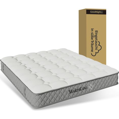 Matelas orthopédique 180x200 cm mousse froide ressorts ensachés 7 zones H3 certifié OEKO-TEX 20 cm 4 poignées emballé sous vide pour confort ferme et sain (1/5)