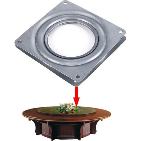 Piastra girevole, base girevole quadrata in metallo da 4" per supporto del giradischi TV (1/4)