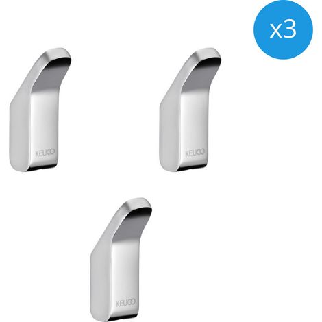 Keuco Satz mit 3 Handtuchhaken, Wandmontage, Chrom (12715010000-SET3)