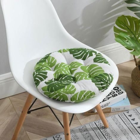 Lot de 4 Coussins de Chaise - Ronds et Moelleux - 40x40cm - Matériau Naturel en Coton et Lin - Idéal pour Salon et Bureau (1/4)