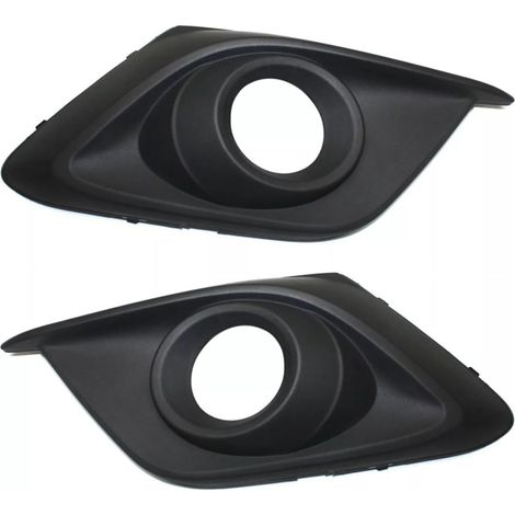 Set di 2 coperture protettive per fendinebbia per Mazda 3 2014–2016 e Mazda 3 Sport, nere testurizzate per paraurti anteriore sinistro e destro. (1/5)
