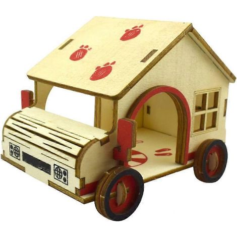 Maison de nidification en bois pour hamster, habitat pour petits animaux, jouet en bois naturel - C-