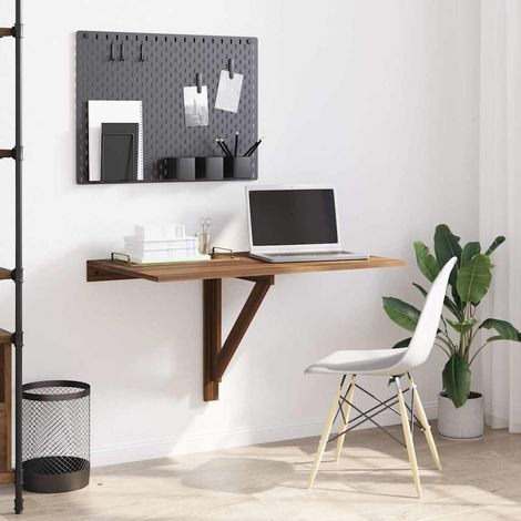 vidaXL Table murale pliable Chêne marron 100x60x56cm Bois d'ingénierie (1/5)