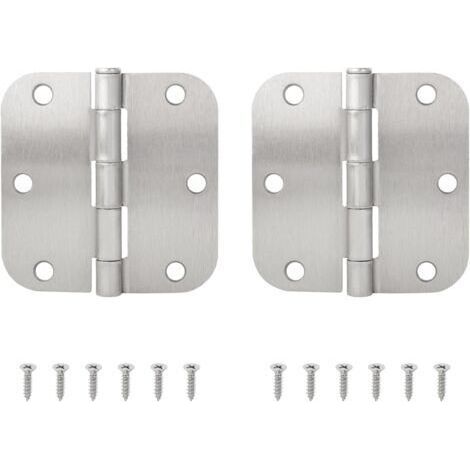 BUNTHAUS Lot de 2 charnières pliantes robustes en métal noir à 270 degrés for portes intérieures en bois, grandes charnières plates for portes de cuisine, de jardin et d'entrée.(Silver 2pcs)