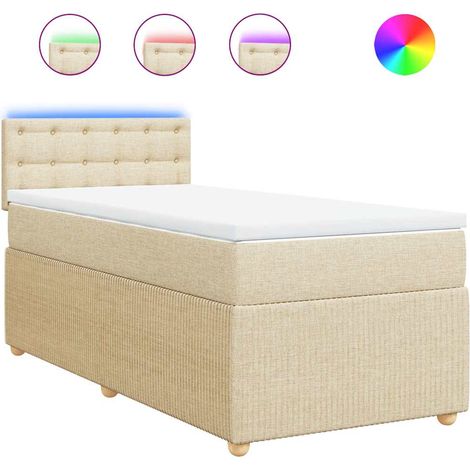 Maison Exclusive - Boxspringbett mit Matratze Creme 80x200 cm Sto (1/5)