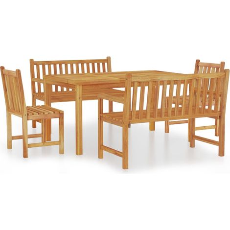 Maison Exclusive - Set da Pranzo per Giardino 5 pz in Legno Massello di Teak