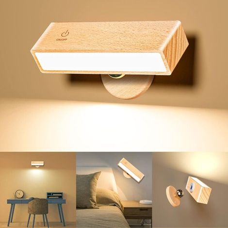 Lampe de lecture LED murale Chambre à coucher Contrôle tactile Luminosité réglable Rotatif Boule magnétique Rechargeable 360° (1/4)