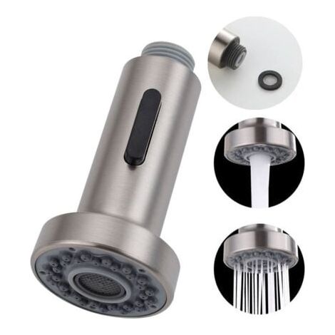 Aiperq 2 modes tête robinet remplacement douchette pour robinet pour robinet cuisine pour rétractable mitigeur,G1/2" ,brossée (1/4)