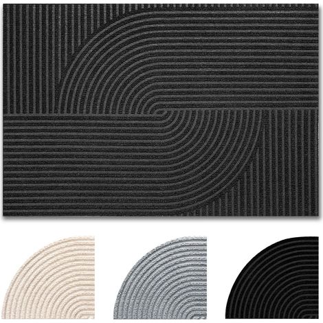 Paillasson antidérapant lavable en machine, pour intérieur et extérieur, imperméable, pour entrée, couloir, porte d'entrée, 40 x 60 cm, gris foncé (1/5)