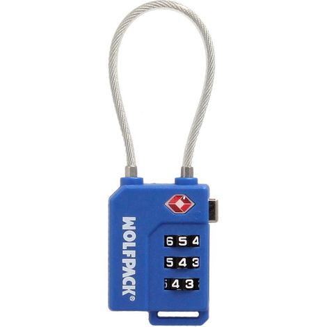 Cadenas de sécurité pour bagages Tsa à 3 chiffres avec câble en acier. Cadenas à combinaison, valise, voyage, sacs à dos, sécuri (1/5)