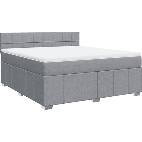 Maison Exclusive - Giroletto a Molle con Materasso Grigio Chiaro180x200 cm Tessuto
