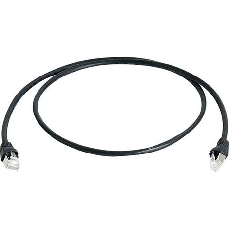 Câble de raccordement réseau informatique RJ45 Telegärtner 100008467 CAT 6a S/FTP noir 3.00 m (1/2)