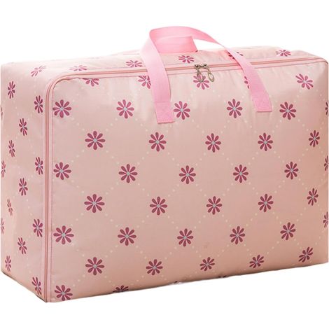 Aufbewahrungstasche für Kleidung, große Aufbewahrungstasche, wasserdichte Aufbewahrungstasche unter dem Bett für Bettdecken, Kissen, Spielzeug, Jacken, Bettwäsche, Pink