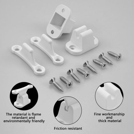 2 Pièces Blanc Kit de Retenue de Porte Caravane en Plastique Bloc Porte Camping Car Extérieur avec vis de Loquets de Porte pour Caravane Accessoires Bloc Porte Caravane, Camping-Cars (1/3)