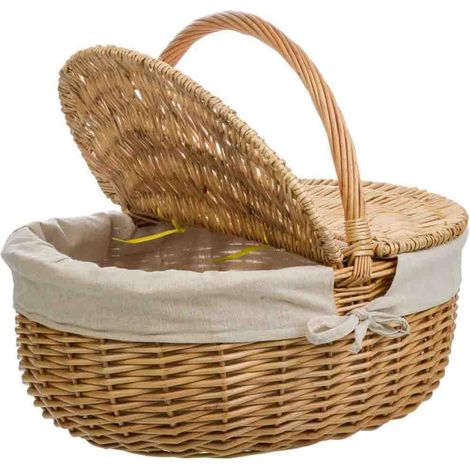 Cesta de mimbre marrón forrada 48x37x17/40 (1/5)