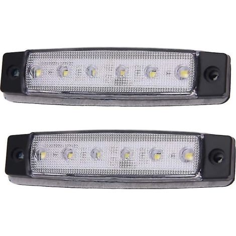 Feux de position de remorque à 6 LED 12 V, feux arrière, feux de gabarit latéraux, clignotants, éclairage du tableau de bord (blanc) (1/5)