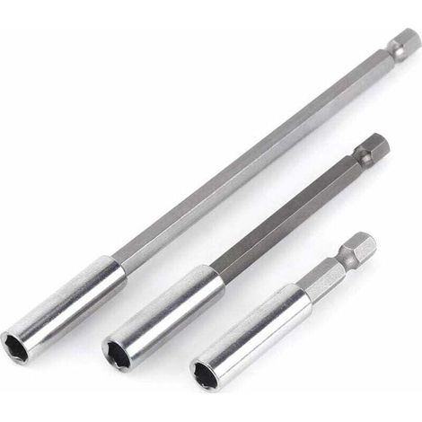 Estensione per cacciavite con portainserti magnetico, gambo esagonale, 60 mm, 100 mm, 150 mm (3 pezzi da 1/4") (1/4)
