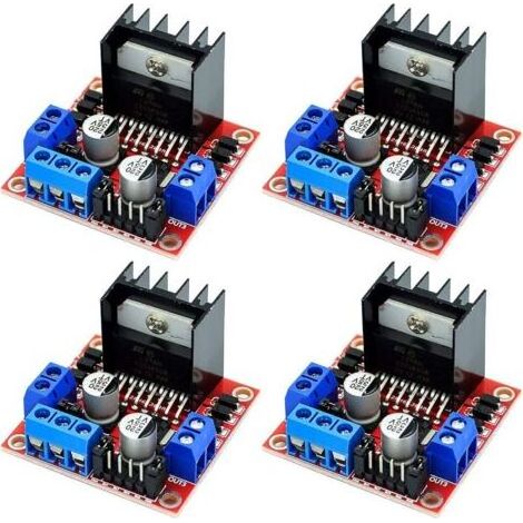 4 pièces L298N Module de carte de contrôleur d'entraînement de moteur double pont en H DC pas à pas pour Arduino (1/5)