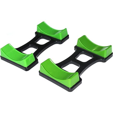 Lot de 2 supports pour haltères courts compacts verts (1/5)