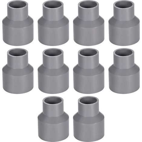 sourcing map Réducteur de Tuyau PVC Hub 40 Gris40mm x 25mm Douille -10Pcs