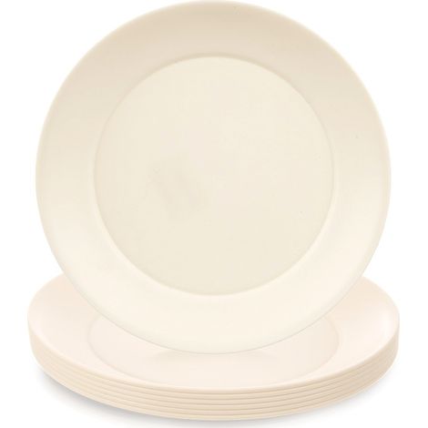 Piattini da dessert in plastica, color crema sabbioso, 20,5 cm, 6 pezzi. (1/5)
