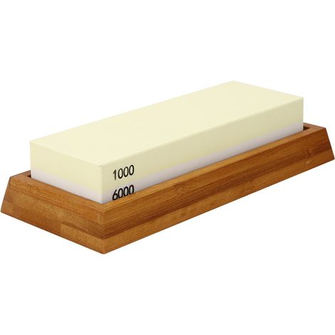 Doppelseitiger Messerschärfstein mit Körnung 1000/6000, Küchenschärfstein-Set (1/5)