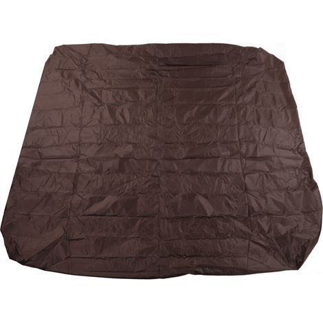 Housse de protection pour baignoire extérieure 190 cm en taffetas de polyester enduit d'argent, imperméable, pour sources thermales, format carré, résistante à la pluie, 210 x 210 x 30 cm, marron (1/5)