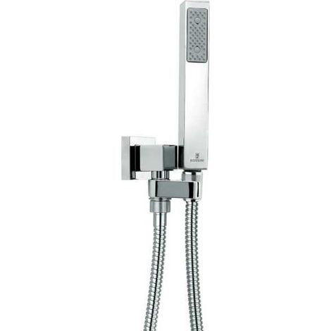 Set doccia Cube, monogetto, con supporto incasso fisso e presa acqua, ottone cromato BOSSINI (1/5)