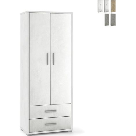Armadio 2 ante 2 cassetti h182 l71 p41 cm struttura e frontale bianco ossido sarmog db359k - Sarmog (1/5)