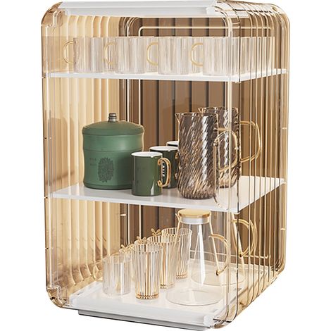 Acryl-Wasserflaschenhalter – 3-stöckiges weißes Aufbewahrungsregal für Büro oder Schrank, leicht zu reinigen (1/4)