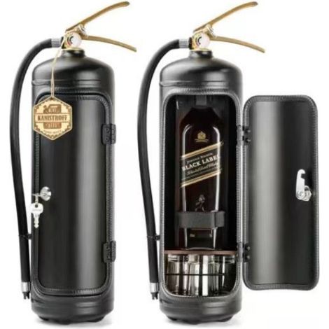 Extincteur métal coffret vin, conteneur minibar, décoration bar à vin