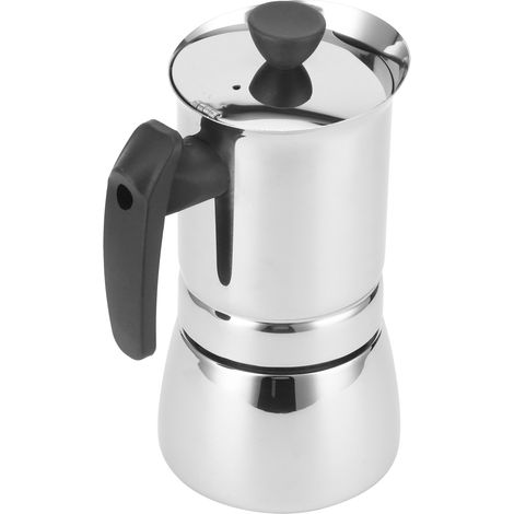 Cafetière italienne portable en acier inoxydable (Moka) pour la maison et le bureau, 4 tasses (200 ml). (1/5)