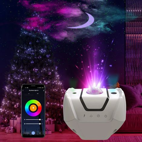 Projecteur de lumière, Veilleuse Ciel Étoilé Améliorée, Veilleuse Rotation Lune/Étoiles/Aurore, Projecteur LED Galaxie avec Wi-Fi (1/5)