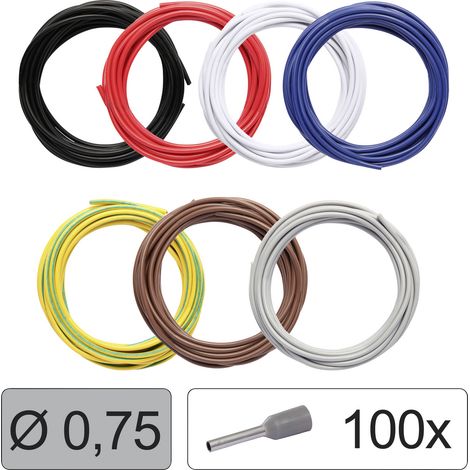 Quadrios 25CW114 Einzelader LiFY   0.75 mm² Schwarz, Rot, Weiß, Blau, Gelb-Grün, Braun, Grau 1 Set