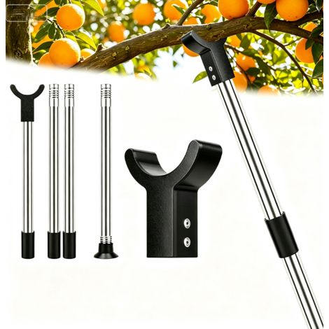 Support de branche d'arbre réglable, tuteur de 1.6m avec embout en Y,Support en acier inoxydable pour branches d'arbres fruitiers, pour prévenir la casse des plantes penchées (1/5)