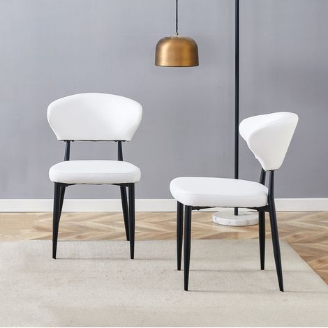 Esszimmerstuhl Set 2er ergonomisch PU-Leder Metall OKMYHOME (1/5)