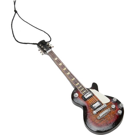Mini Guitare Électrique Modèle Ornement en Bois Exquis Déco Fête Festival Mariage Cadeau Musical