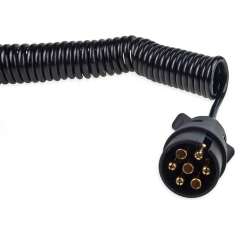 Câble électrique spiralé avec fiches 7 broches 12 V 6 m AMIO-02390 (1/2)