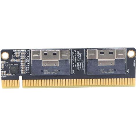 2-Port SlimSAS 8i x2 zu PCIe 4.0 x16 Erweiterungskarte PCI-E 4.0 16x zu SlimSAS 8i x2 Grafikadapterkarte SFF8654 (1/5)