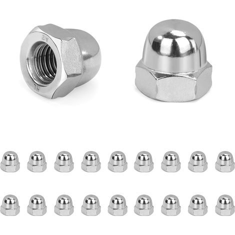 Écrou Borgne M5 Hexagonal Ecrou Borgne en Acier Inoxydable Écrous Borgne pour Vis Boulons Filetés Tiges Filetées Conforme à Norme DIN 1587 20 Pièces (1/5)